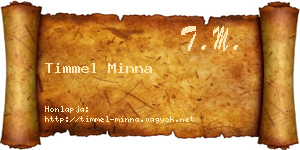 Timmel Minna névjegykártya